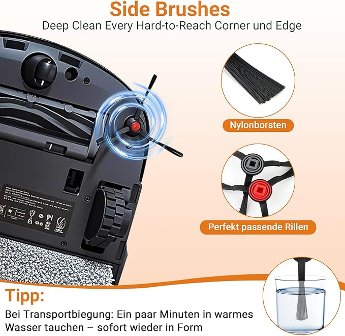 Replacement Kit for Eufy S1/Omni S1 Pro: 1 Main Brushes, 1 Roller Mops, 4 Filters, 6 Side Brushes, 6 Dust Bags, 6 Scented Tablets,1 Cleaning Brush