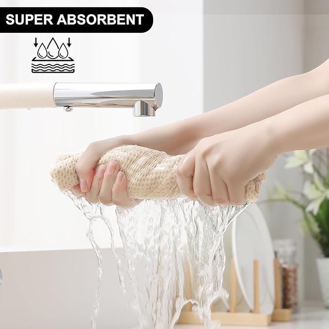 Homaxy 100% Cotton Kitchen Towels and Dishcloths Set, 12 x 12 Inches and 13 x 28 Inches, Set of 10 Bulk Kitchen Towels Set, Ultra Soft Absorbent Dish Cloths for Washing Dishes, Multicolor
