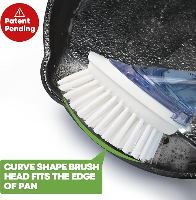 Dish Brush with Soap Dispenser + Brush Refills