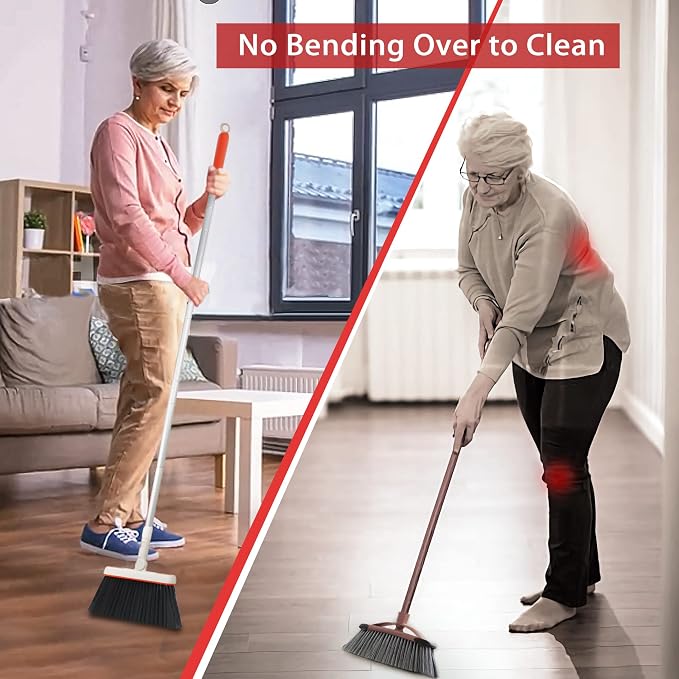 JEHONN Broom and Dustpan for Home