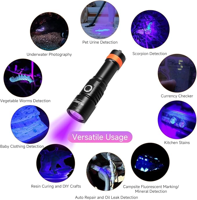 ORCATORCH D530 Scuba Dive Light 1200 Lumens, Titanium Alloy Diving Flashlight with Waterproof IP68, Diving Flashlight 3 Lighting Modes for Underwater 150m Diving (UV Light