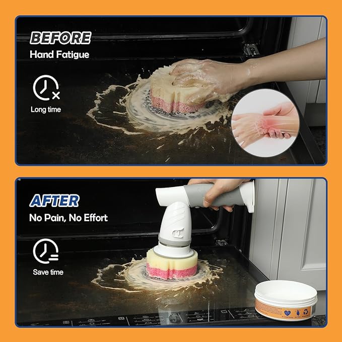LANMU Smiley Face Sponge Electric Wand with Comfirtable Handle and Sponge Holder-Bundle