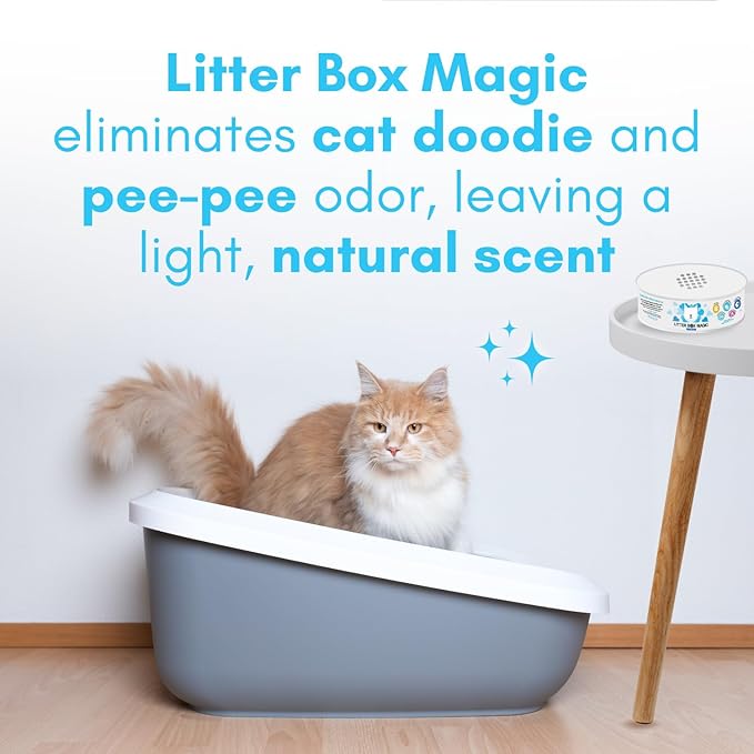 Litter Box Magic Cat Litter Deodorizer Jar (1 Fresh Scent and 1 Fragrance Free, 16 Oz, Pack of 2) - Cat Litter Odor Absorber Gel - Litter Box Pet Air Freshener - Litter Odor Eliminator to Freshen Air