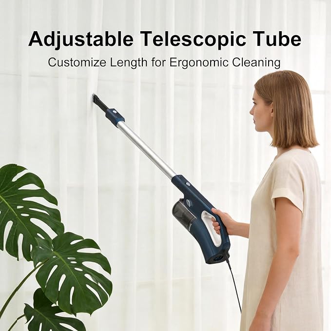 Corded Vacuum Cleaner Powerful Suction Dual Filtration with HEPA Filters One-Touch Dustbin Emptying Ultra-Lightweight & Portable Ideal for Home Cleaning 16.5-Foot Power Cord