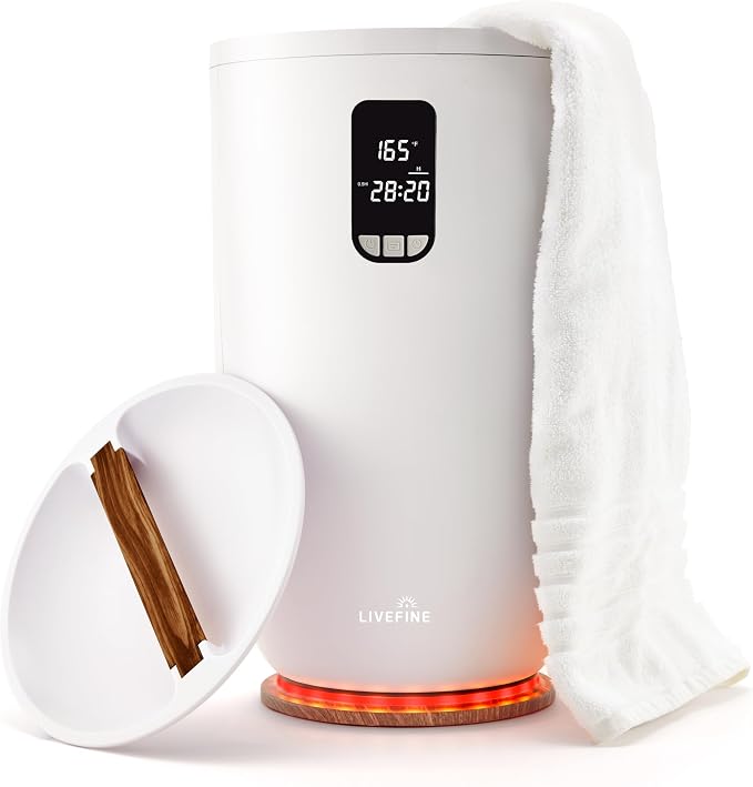 Live Fine Towel Warmer | Large Bucket Style Luxury Heater, Adjustable Timer, Auto Shut-Off | Fits Up to Two 40” x 70” Oversized Towels