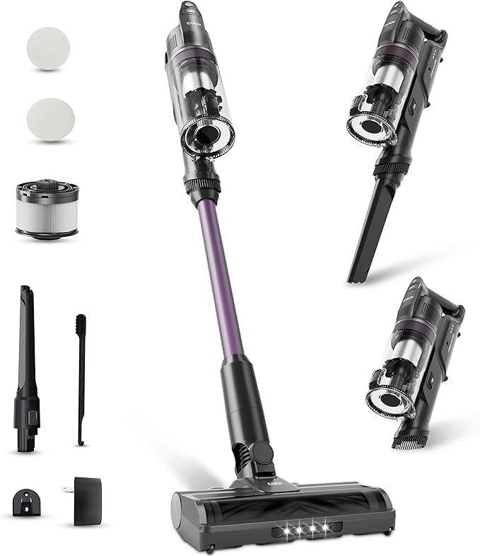 CANDY Cordless Vacuum Cleaner,45Mins Vacuum Cleaners for Home,Stick Vacuum,Strong Suction,Removeable Battery,Anti-Tangle,One Click Clean,Lightweight Handheld for Hardwood Floor Carpet Pet Hair Car
