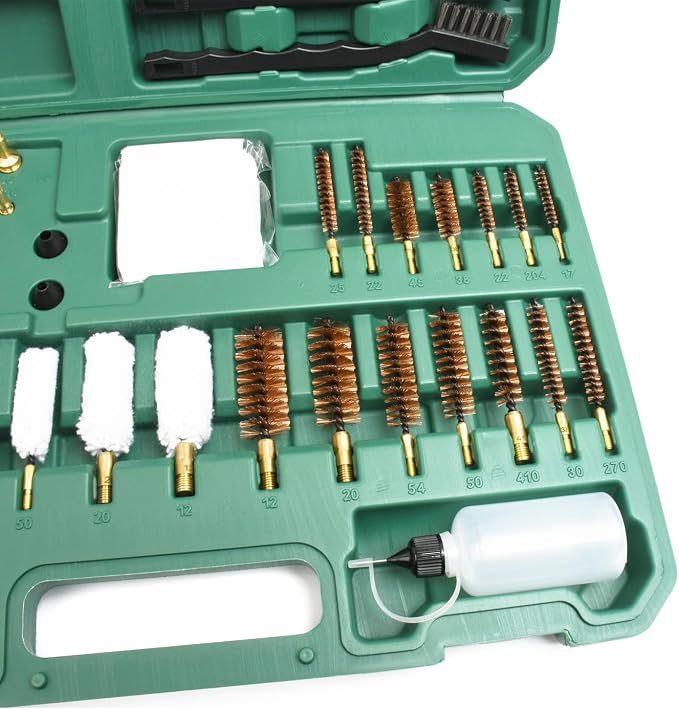 Universal Cleaning Kit for All Guns - Brushes for Pistol, Handgun, Shotgun, Rifle - Elite Brass Rods and Accessories for Men
