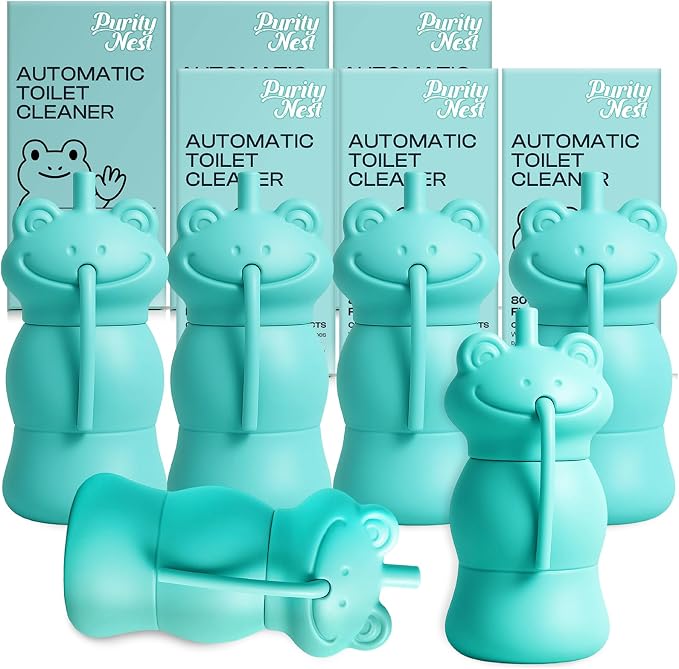 6 Pack Toilet Tank Cleaner Bottles, Bowl Freshener & Odor Control | Extended value supply, continuous blue water freshness, daily maintenance, easy drop-in use