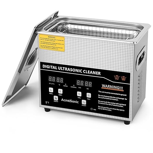 Ultrasonic Machine 3L Digital Ultrasonic Parts Cleaner with Timer 40kHz SUS 304 Stainless Steel Lab Sonic Cleaner for Professional Tools,Metal Parts,Jewelry,Eyeglasses