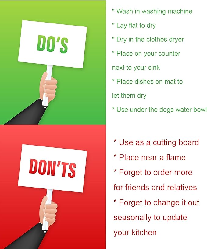 Caroline's Treasures Wirehaired Red Dachshund Christmas PoinsettIas Dish Drying Mat Absorbent Dish Drying Mat Pad for Kitchen Counter Dish Drainer Mat for Countertop, 14 x 21", Multicolor