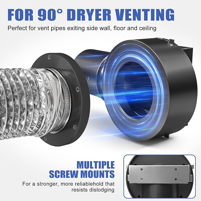90° Magnetic Dryer Vent Coupler,Magnetic Dryer Vent Coupling 90-Degree Elbow with Strong Self-connection