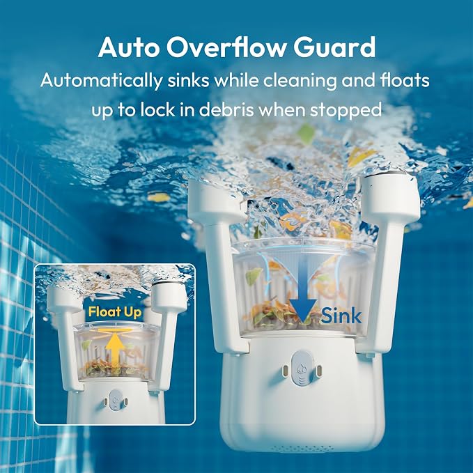 (2026 New) BUBLUE F10 Pool Surface Skimmer Robot,Robotic Pool Skimmer with App Control,Powerful Suction,5L Filter,Dual Cleaning Modes, AI Navigation,Ideal for In-Ground & Above-Ground Pools,White
