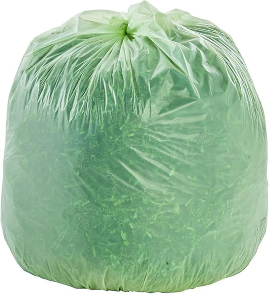 Stout by Envision Compostable Trash Bags, 30 Gallon 30" x 39", 48 Bags Per Case, ASTM6400, Green Bags, Made in America (E3039E11)