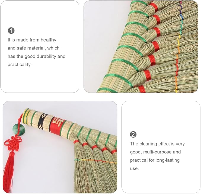 Straw Broom Housewarming Wedding Decorations Small Whisk Broom Natural Dust Brush No Static Compact Hanging Decoration New Home Essentials