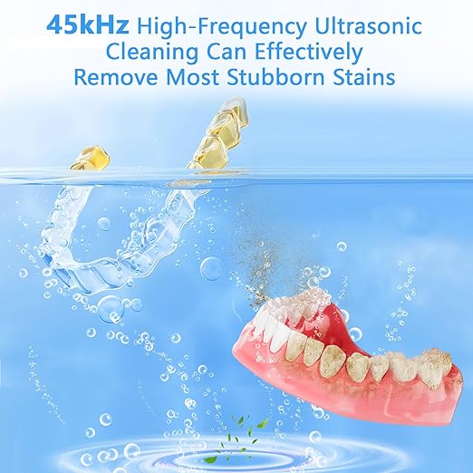 Dental Ultrasonic Retainer Cleaner Machine-45khz, Cleaning for Dentures, Mouth Guards, Aligners, Night Guards, Braces, Toothbrush Heads & Jewelry,Protable UV Retainer Cleaning Pod for Home &Travel
