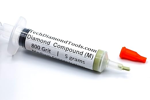 TechDiamondTools Diamond Polishing Compound Kit of 5 Lapping Paste USA Made 400 500 600 800 1050 Grit for Marble Glass Metal Rock Jewelry Resin Silver with 25% of Diamond Powder