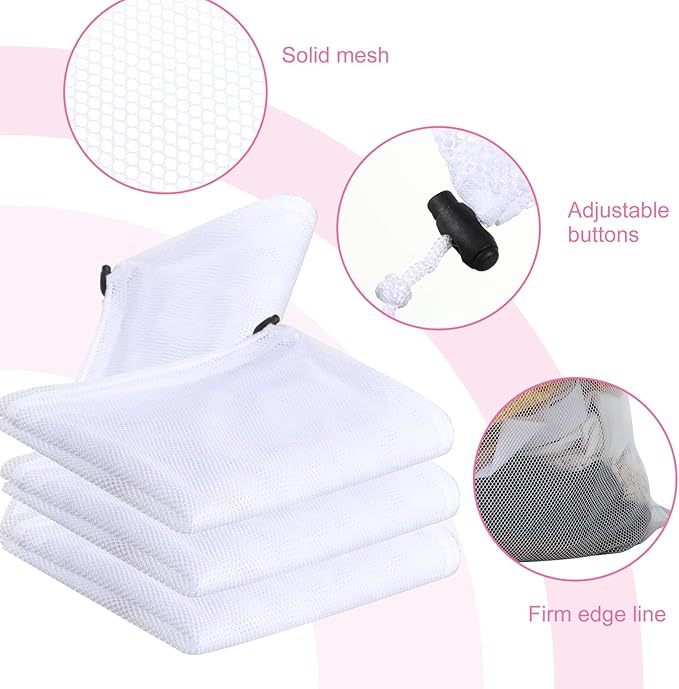 Berlune Large Mesh Laundry Bags, 24 x 36 Inch Bulk Wash Set with Drawstring for Commercial Use, Dorms, Vacation Rentals, Laundromats, Apartments & Facilities (White,1)