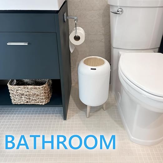 URALFA White 3-Gallon Motion Sensor Trash Can Combo Set