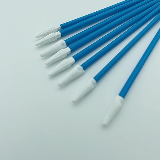 AAwipes Cleanroom Swabs (200pcs, 3.2mm Head Width Spear Shape Pointed Tips, Blue) & This2 Set of AAwipes Eyeglasses Cleaning Cloth Glasses Cloths 100 Pack Blue