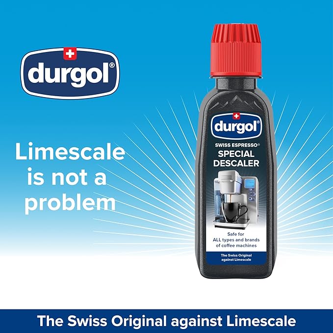 Durgol Swiss Espresso, Descaler and Decalcifier for All Brands of Espresso Machines and Coffee Makers, 4.2 Fluid Ounces (Pack of 4) Espresso Machine and Coffee Maker Cleaning Tablets, 10 ct