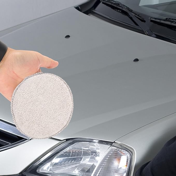 GLEAVI 10pcs Car Wax Applicator Pads Microfiber Sponge for Polishing and Cleaning Ergonomic Design for Maximum Control Soft Texture for for Automotive Detailing