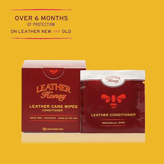 Leather Honey Cleaner Wipes with Conditioner Wipes and 8oz Conditioner