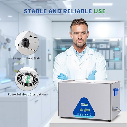 DK SONIC Ultrasonic Cleaner 30L,600W Industrial Ultrasonic Parts Cleaner with Heater&Timer, Digital Control&Basket, Multiple Functions for Motorcycle Engines,Carburetors, Chains