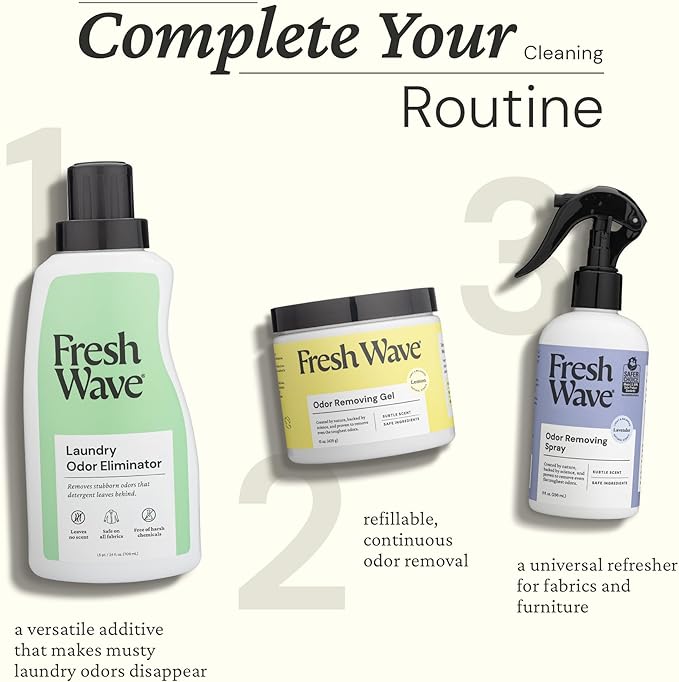 Fresh Wave Odor Removing Laundry Booster, 24 fl. Oz. | Laundry Scent Booster | Safer Odor Relief | Natural Plant-Based Odor Eliminator | Pet Bedding, Activewear, Blankets, Clothes & Fabrics