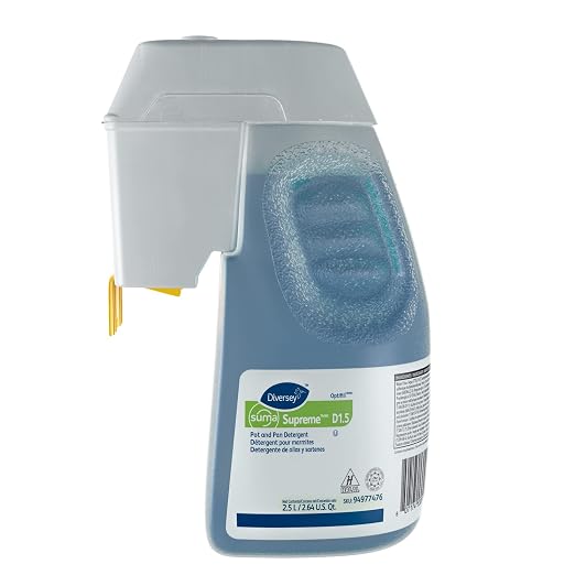 Diversey 94977476 SUMA Supreme D1.5 Pot and Pan Detergent, for Manual Warewashing Dish Wash with Floral Scent, Concentrate Optifill, 2.5-Liter