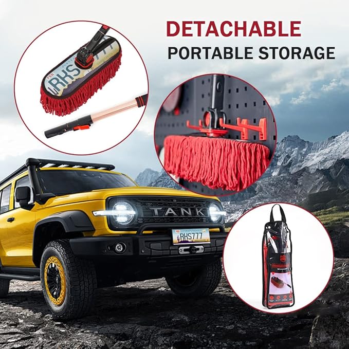 Auto Duster Extendable Handle, Car Exterior Scratch Free, Wax Cotton Hair Auto Brush Kit for Truck SUV RV Motorcycle, Cleaning No Lint (Grand Canyon State Designer License Plate) - Gifts for Men Women