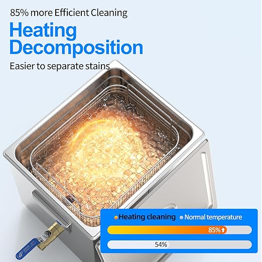 Granbo Ultrasonic Machine 10L 240W Jewelry Cleaner Ultrasonic Machine 40kHz with Heater Timer and Degassing,110V Digital Ultrasonic Jewelry Cleaner for Jewelry Glass Eyeglass Dental Parts Cleaning