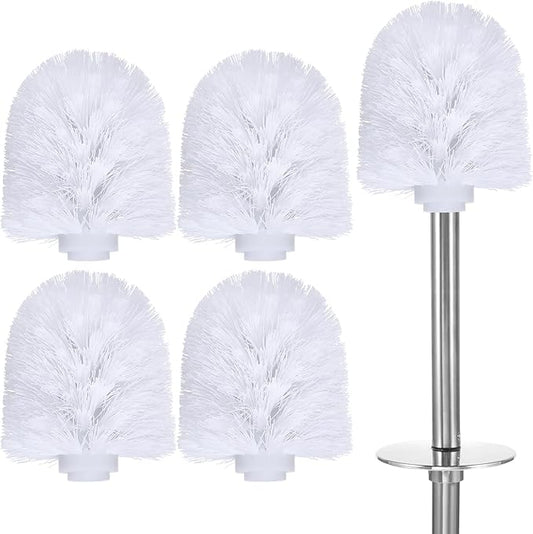 HOMSFOU 5Pcs Toilet Brush Replacement Heads - Universal Plastic Bowl Brush Heads with Dense Bristles, Spherical Design Bathroom Cleaning for Home, Hotel, Apartment