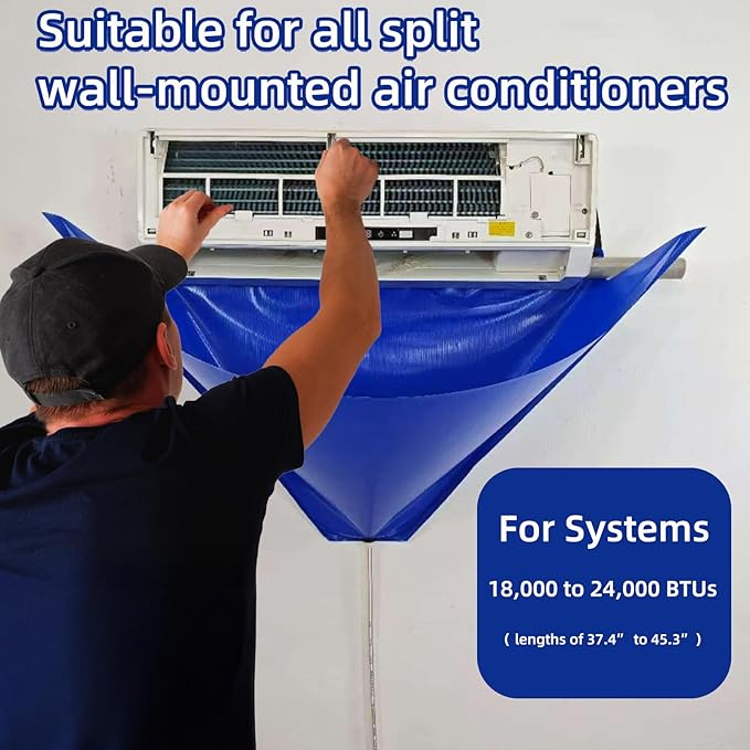12PCS Mini Split Cleaning Kit Bag with 2L High Pressure Sprayer, Air Conditioner Cleaning Kit, Wall Mounted Air Conditioner Dust Washing Protector Kit