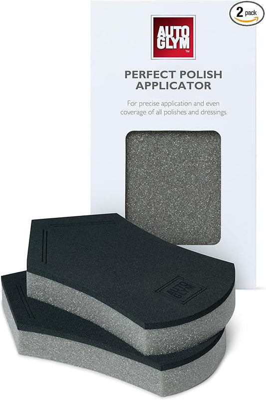 Autoglym Perfect Polish Applicator - Specially Designed Car Polish Applicator Pads with Point and Straight Edges for Precise Application, Pack of 2