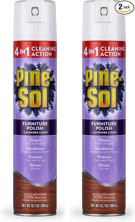 Pine-Sol Furniture Polish | Wood Furniture Polish Spray | Wood Polish Spray for Your Furniture Gives You A Powerful Clean You Can Trust | 12.7 Ounces, Fresh Lavender Scent (Pack of 2)
