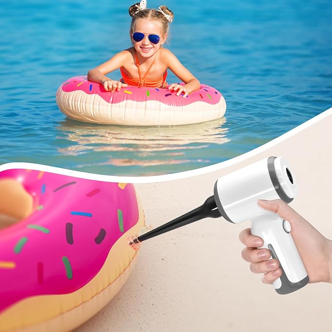 3-in-1 Handheld Vacuum 6500Pa | Vacuum+Blow+Inflate | 4 Nozzles | for Car/Keyboard/Pet Hair/Crevice | Type-C Fast Charge White