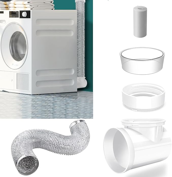 Dryer Vent Hose,Dryer Vent Connector with Dryer Hose,Dryer Connection Kit,90 Degree Dryer Vent Elbow,Dryer Vent Duct, Snap to Vent Dryer Kit,Dryer Vent Hose Connector,Dryer Vent Hose for Tight Space
