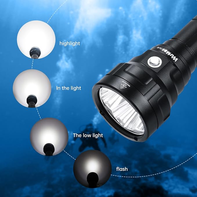 Wurkkos DL40 5000Lumen Dive Lights Scuba Diving, 90 High CRI, 4 Modes, Powerful IPX8 Underwater Flashlight, Super Bright Diving Flashlight for Cave Snorkeling