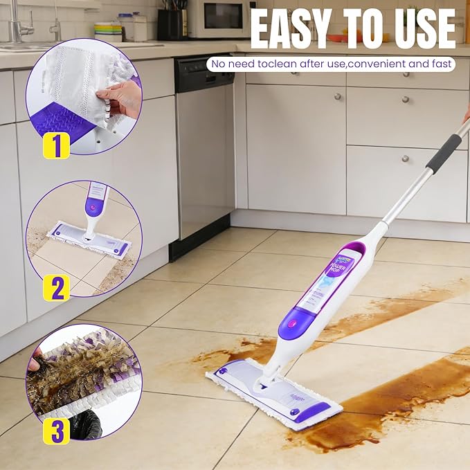 100 Pcs Power Mop Pads for Swiffer PowerMop 500+ Strips Multi-Surface Refill Pad Disposable Spray Mopping Pads Head Refills for Floor Cleaning (Quick-Absorb, No Residue & Disposable)