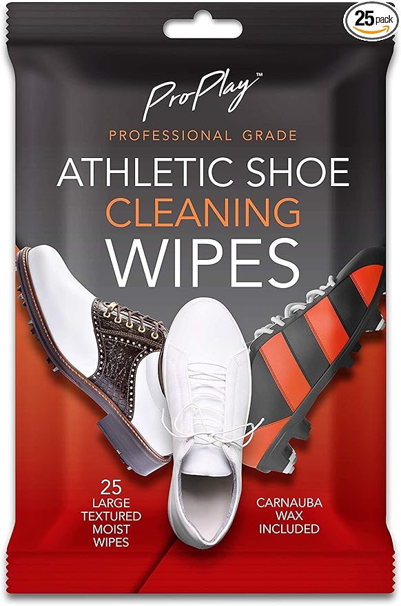 ProPlay Athletic Shoe Cleaning Wipes | Carnauba Wax Included | Repels Water from Shoes | Powerful Cleaner that Removes Dirt, Grass, and Sand | Convenient, Resealable Pack - Unscented 1 Pack