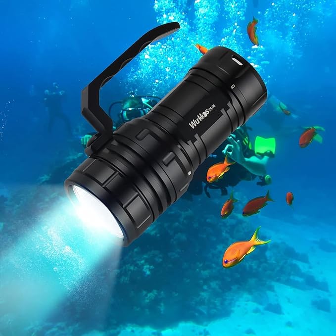 Wurkkos DL06 Dive Light, 15000 Lumens Scuba Diving Light, Type-C Rechargeable, 6*XHP50 LEDs, 100 Degrees Narrow Beam Angle, IPX8 Waterproof Flashlight for Night Diving Cave Exploration - 5000K