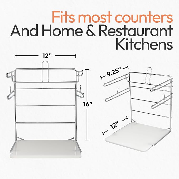 Grocery Bag Holder | 2-Pack | T-Shirt Bag Holder Stand for Plastic Bags with Handles | Organizer for Retail Stores, Supermarkets, Grocery Stores & Restaurants