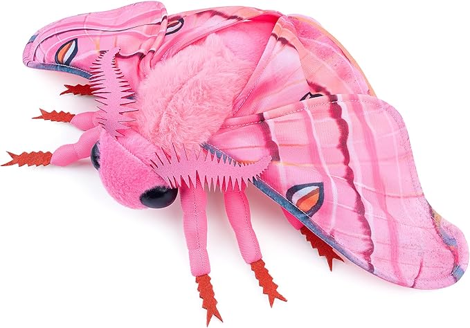 Moth Stuffed Animals Toy, Lifelike Pink Moths Plush 26in, Realistic Soft Big Wing Plushies Figure Gift Collection for Kids