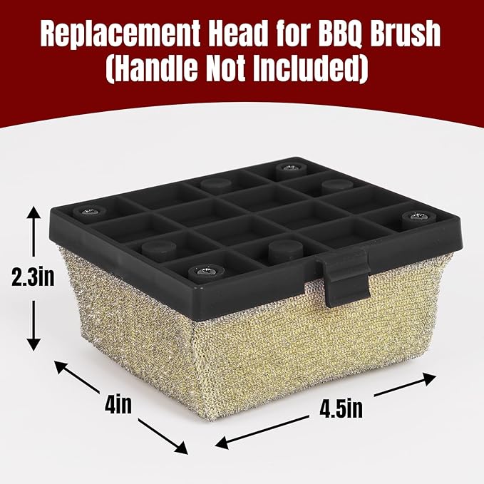 SHINESTAR Replacement Head for Our Grill Brush Bristle Free - Exclusive Aramid Fiber Non Metal Bristles BBQ Brush Refill, Heavy Duty Cleaning Pad for Outdoor Grill, Custom Fit for Our Brand Only