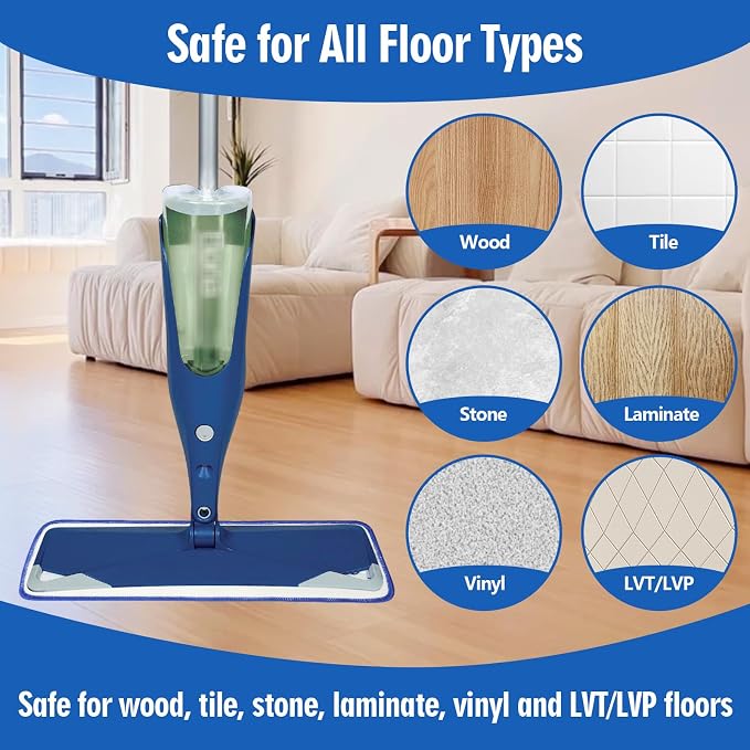 12 Pack Microfiber Cleaning Pads Compatible with Bona Mops, Safe for Hardwood and Hard-Surface Floors, Washable, Reusable