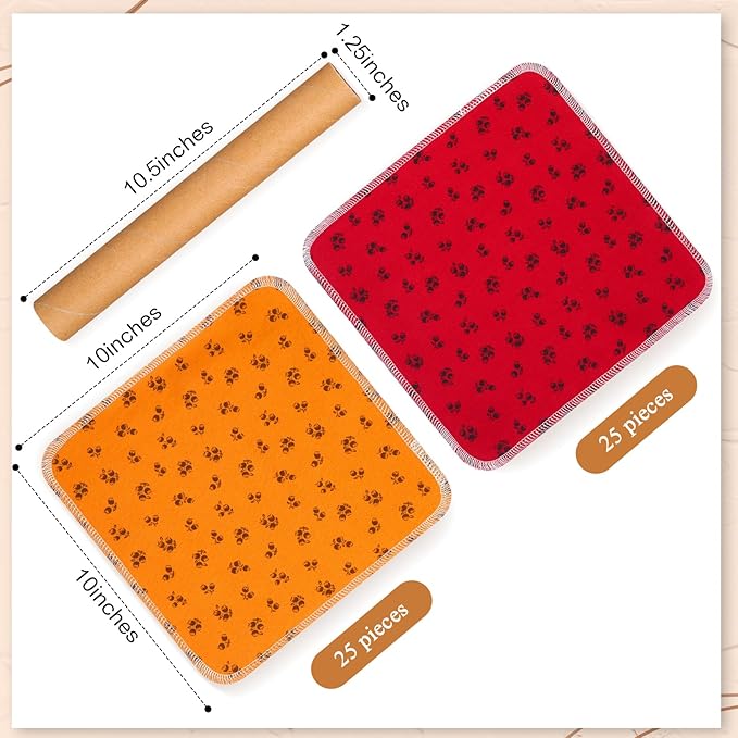 Redbaker 50 Pcs Reusable Paper Towels Paperless Reusable Cotton Cloths Toilet Absorbent Washable Paper Towels with Roll Kitchen Dishcloth for Kitchen Paperless Dishcloths(Rose)