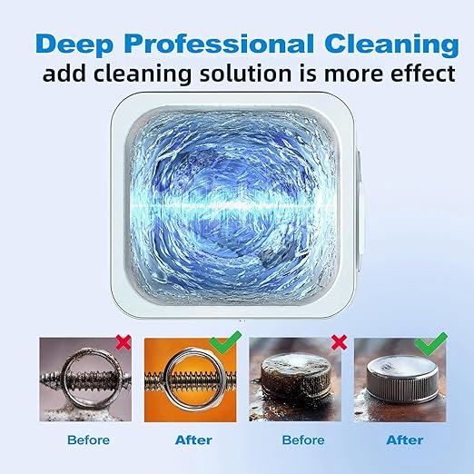 Jewelry Cleaner Ultrasonic Machine Professional Lab Ultrasonic Cleaner With Digital Timer & Heater 40KHZ For Retainers Carburetors Dentures Mouth Guard Automotive Parts Cleaning Equipment (0.53Gal,2L)