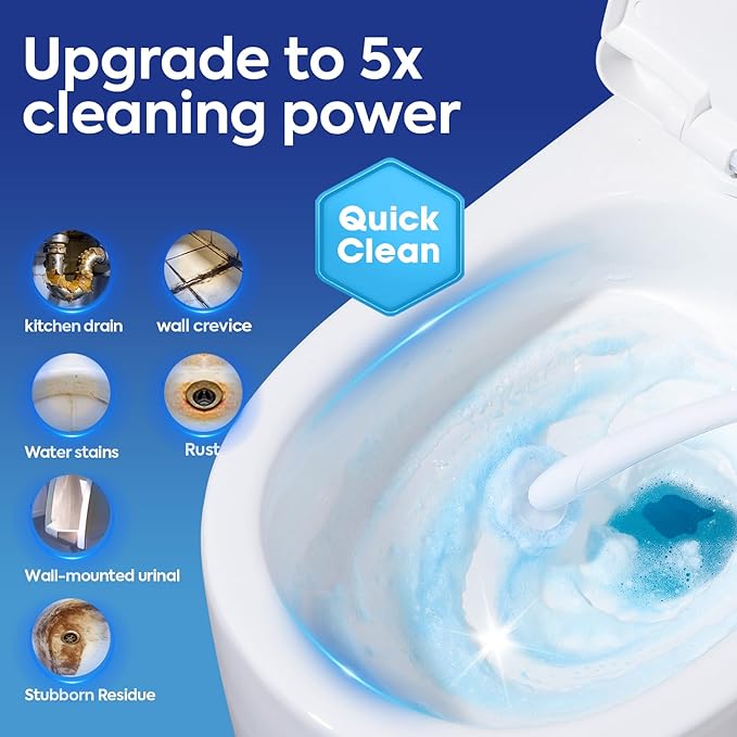50 Pcs Disposable Toilet Cleaner Refill Pads, Universal Toilet Bowl Brush Replacement Heads, Durable Deep Cleaning Refills, Fresh Scent Bathroom Cleaning Supplies