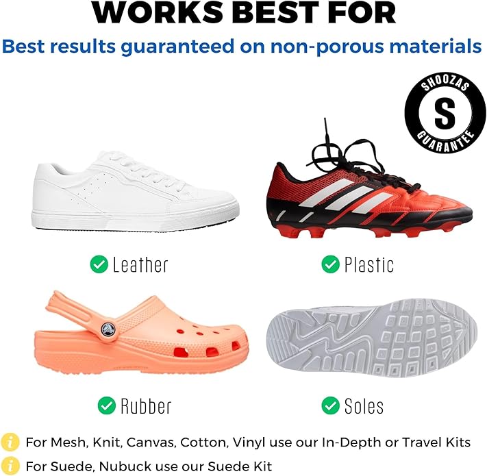 Shoozas Shoe Cleaner Kit – Mess-free, Powerful, and Delicate Shoe Cleaning Kits, Quick Dry, Non-Toxic, Safe on all Materials.