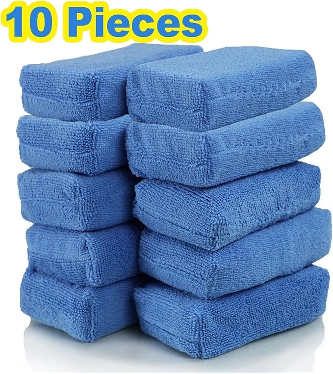 1/10Pcs Car Wax Applicator Pads - Microfiber Polishing Sponges, Soft Detailing Waxing Sponge fit for Effortless Paint Care, Foam Cleaning Pad & Car Polish Applicator(5 Pieces)